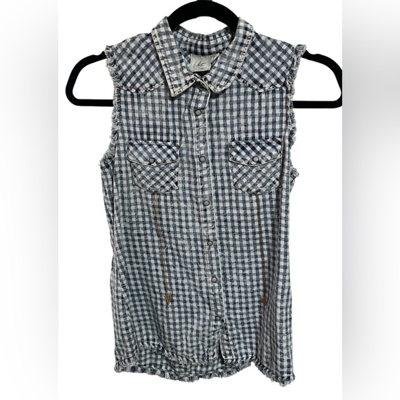 White Crow Checkered Top Sz XS - Picture 1 of 7